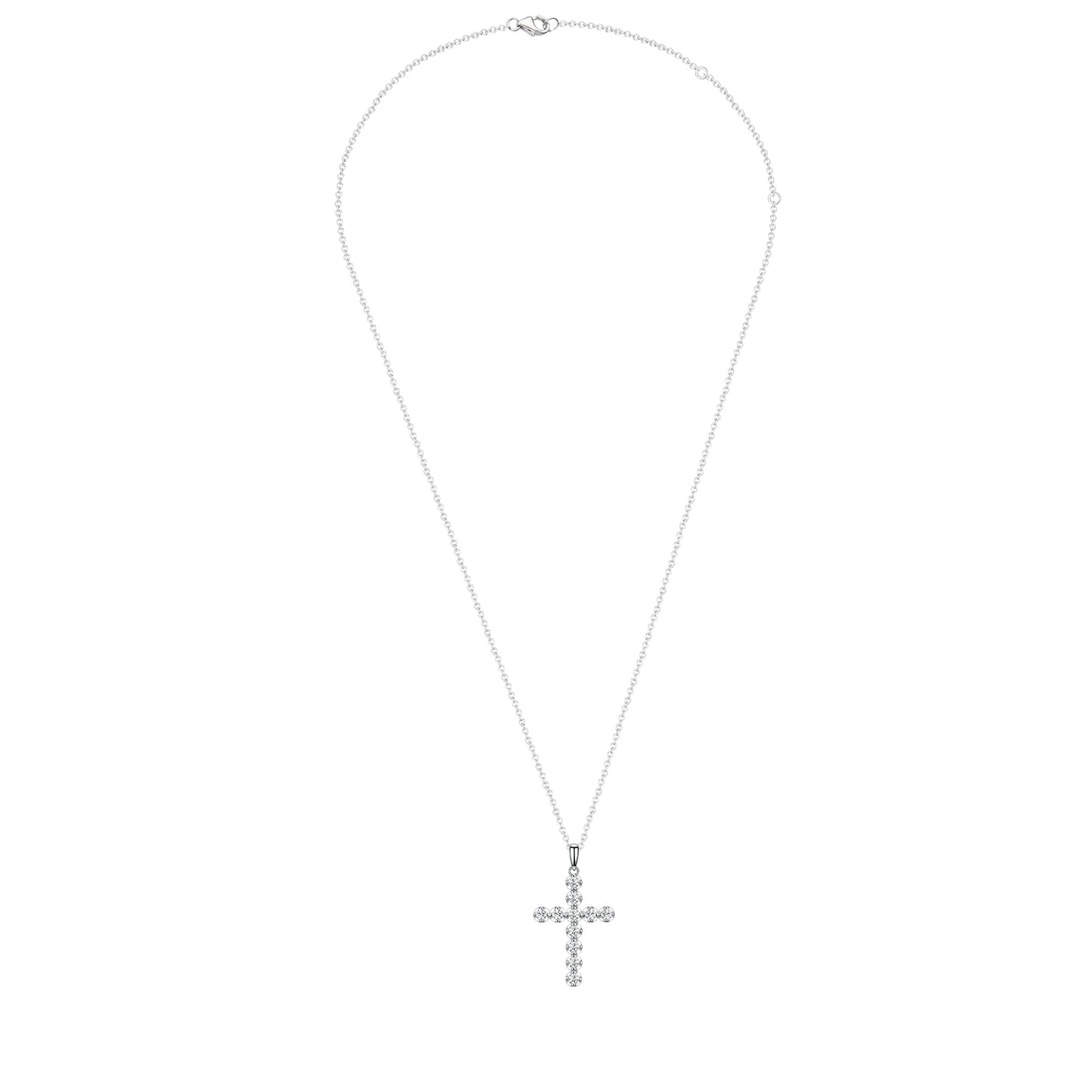 Eternal Faith Moissanite Cross Necklace - Handcrafted S925 Silver Jewelry for Daily Grace