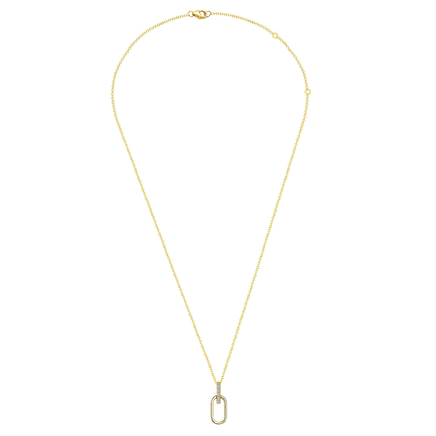 "The Luna Link" Moissanite Paperclip Pendant - S925 Sterling Silver | 18K Gold Vermeil Minimalist Necklace