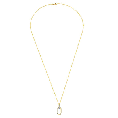 "The Luna Link" Moissanite Paperclip Pendant - S925 Sterling Silver | 18K Gold Vermeil Minimalist Necklace
