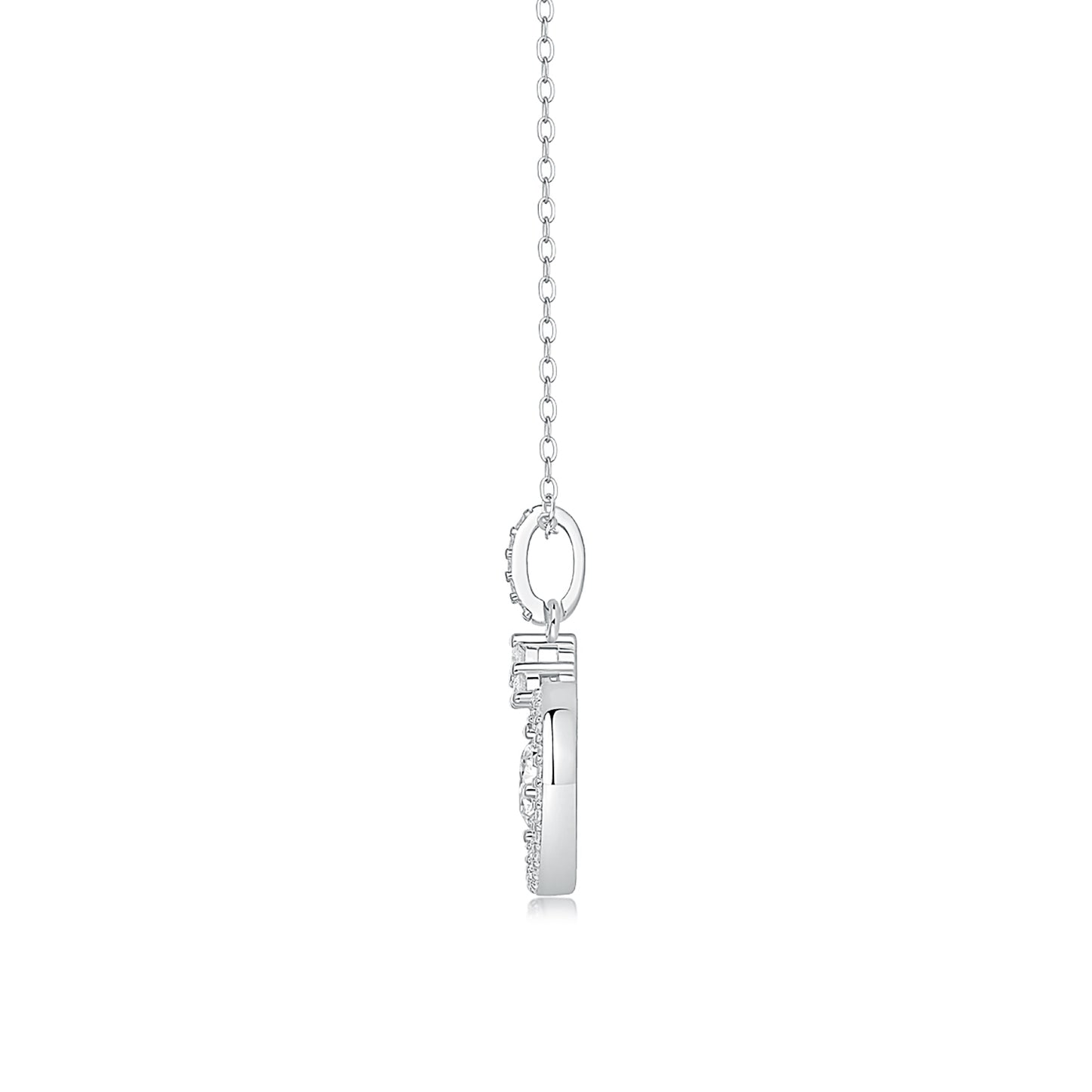 Dancing Moissanite Circle Pendant - S925 Sterling Silver "Luce di Amore" Necklace for Her