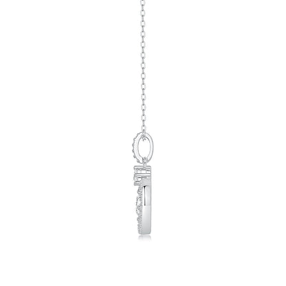 Dancing Moissanite Circle Pendant - S925 Sterling Silver "Luce di Amore" Necklace for Her