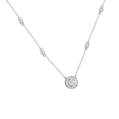 Starlight Station Pendant: 1-3ct Brilliant Moissanite Necklace, The Ethical Diamond Alternative