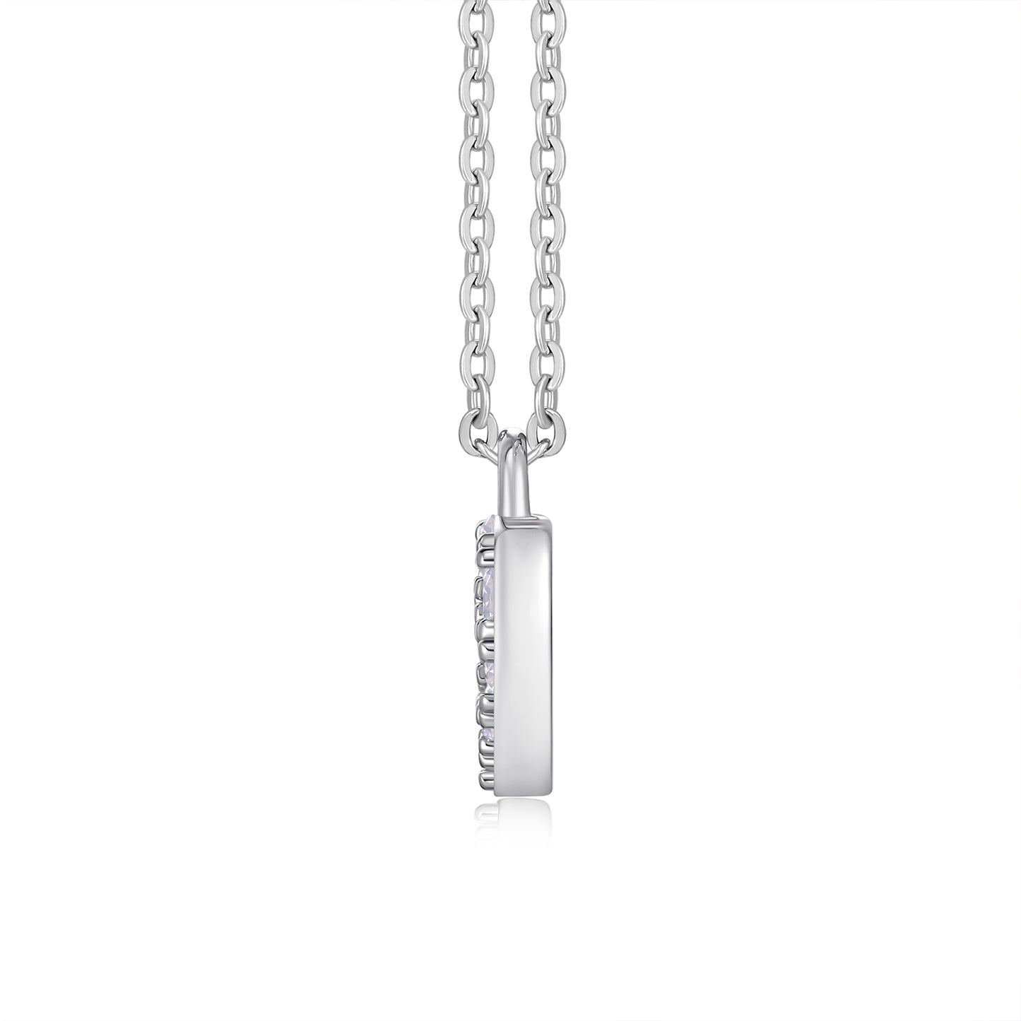 "Spark of Forever" Moissanite Pave Heart Lock Necklace in S925 Sterling Silver