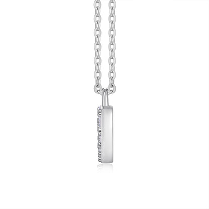 "Spark of Forever" Moissanite Pave Heart Lock Necklace in S925 Sterling Silver