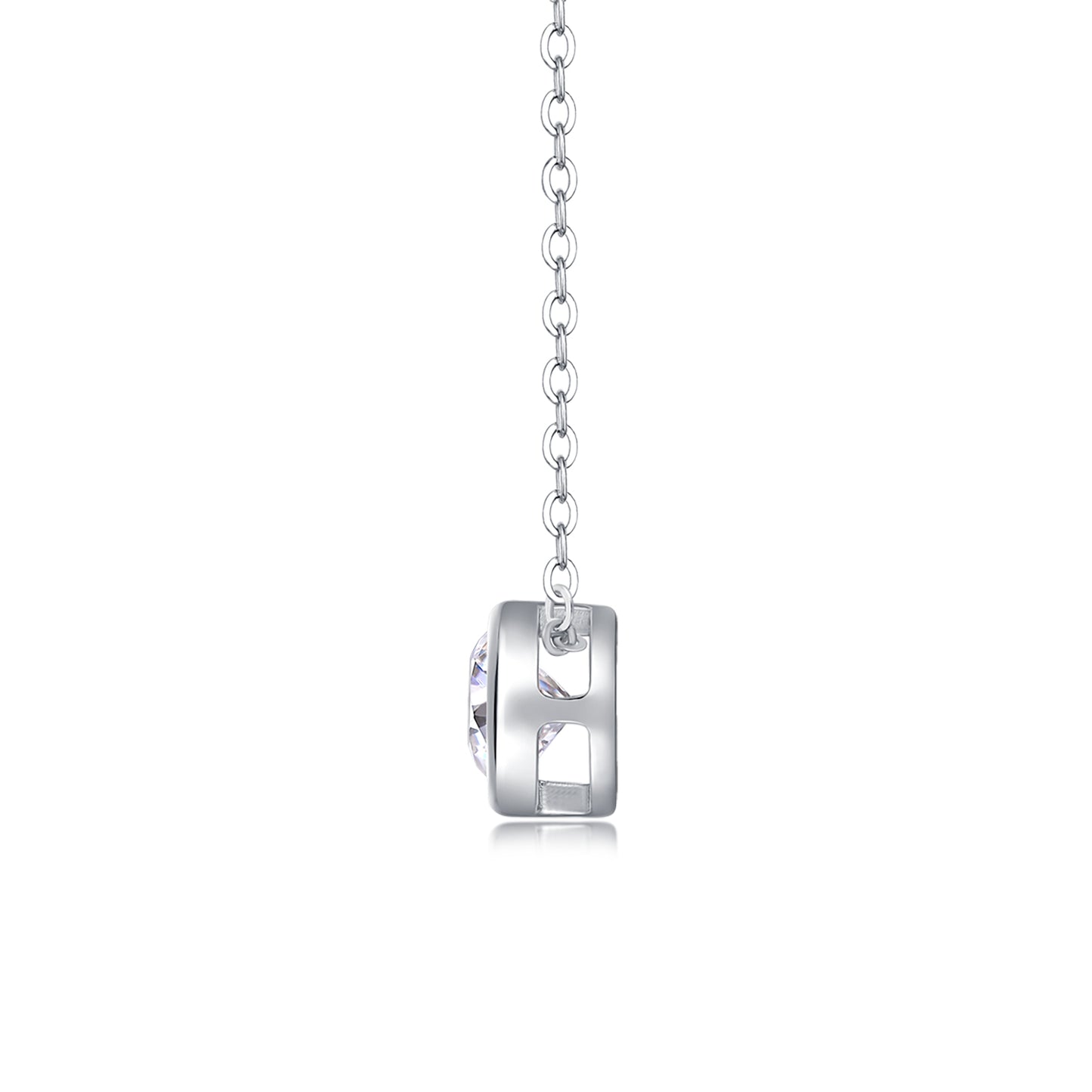 Timeless Brilliance: D Color Moissanite Bezel Solitaire Necklace in S925 Sterling Silver