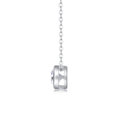 Timeless Brilliance: D Color Moissanite Bezel Solitaire Necklace in S925 Sterling Silver