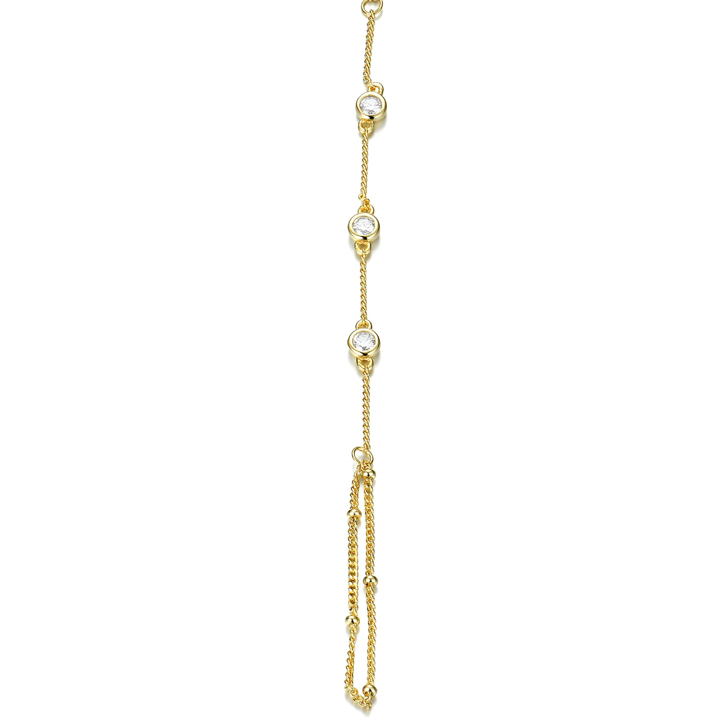 S925 Sterling Silver Moissanite Hand Chain - Hawaiian Sun-Kissed Slave Bracelet