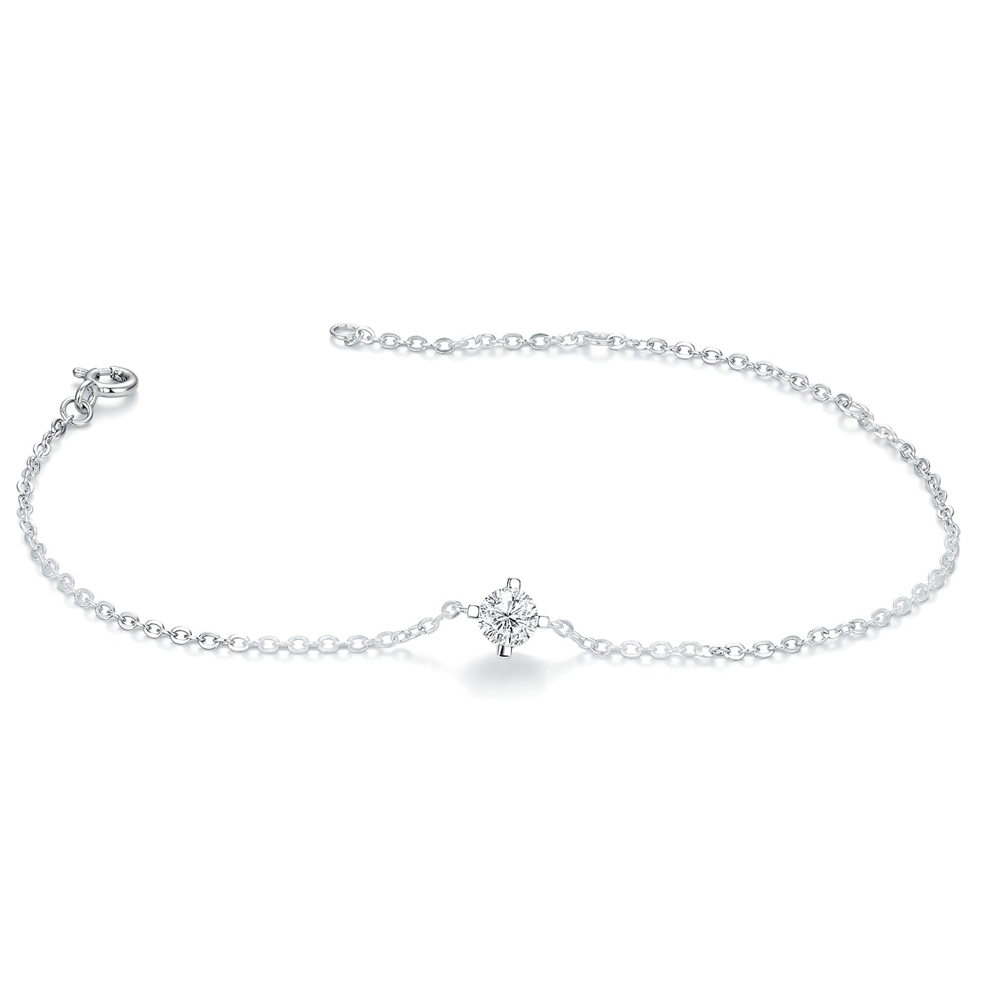 Nova Solitaire Moissanite Bracelet in Sterling Silver - The Daily Essential