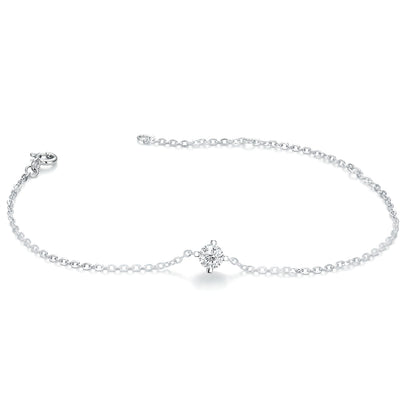 Nova Solitaire Moissanite Bracelet in Sterling Silver - The Daily Essential