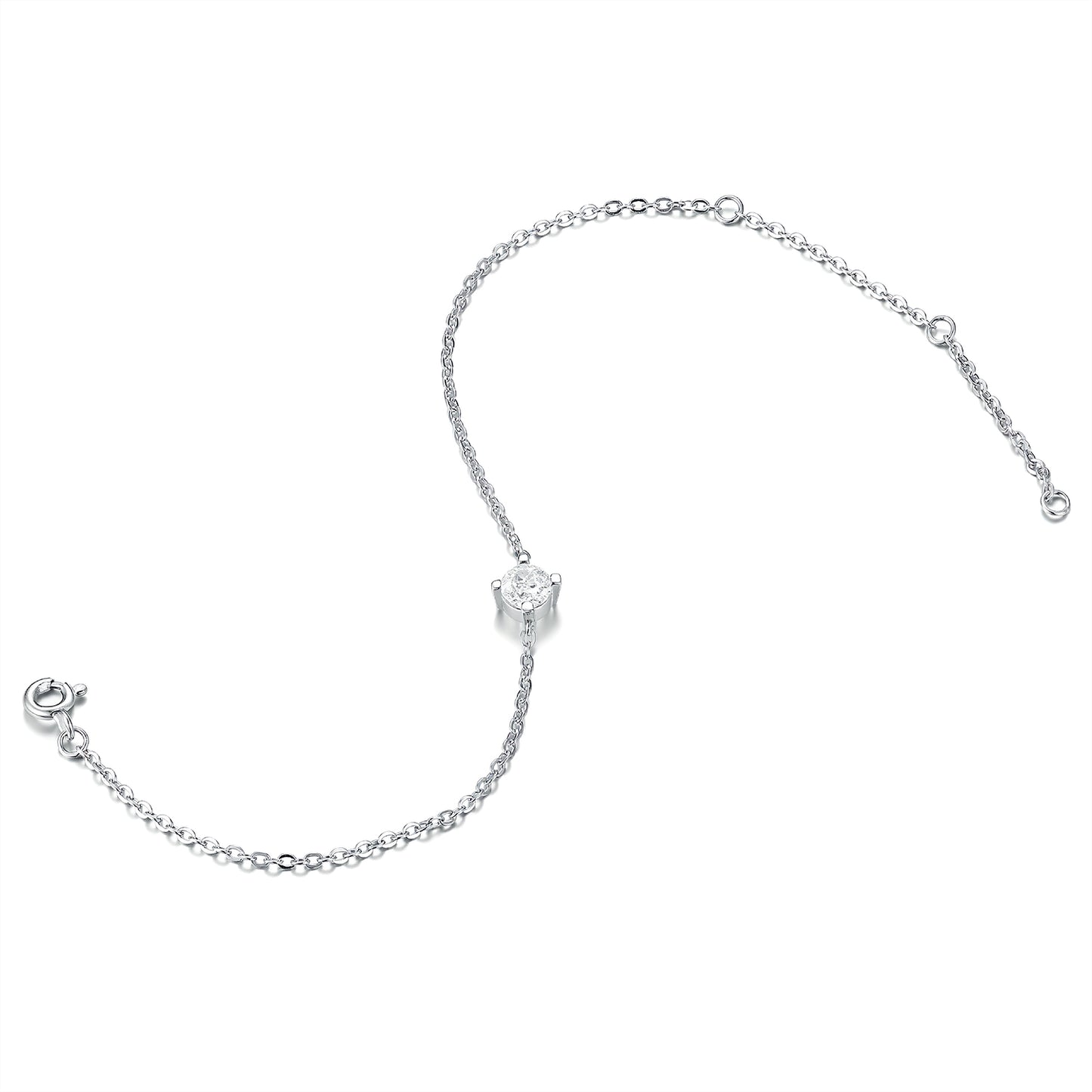 Nova Solitaire Moissanite Bracelet in Sterling Silver - The Daily Essential