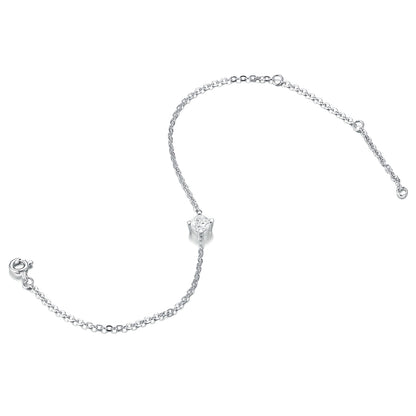 Nova Solitaire Moissanite Bracelet in Sterling Silver - The Daily Essential