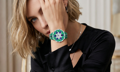 Luxury Forest Garden Gemstone Watch - S925 Sterling Silver with Simulated Diamonds & Swiss Quartz Movement