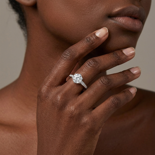 The "Celestial Glow" Round Cut Moissanite Ring - S925 Sterling Silver