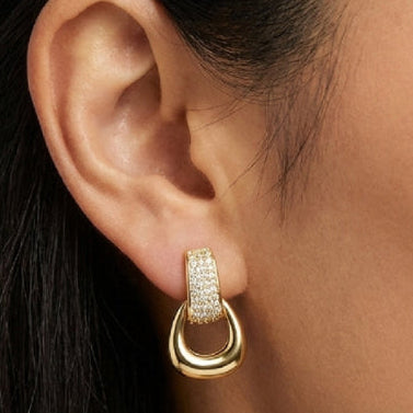 18K Gold Plated S925 Sterling Silver Moissanite Geometric Stud Earrings